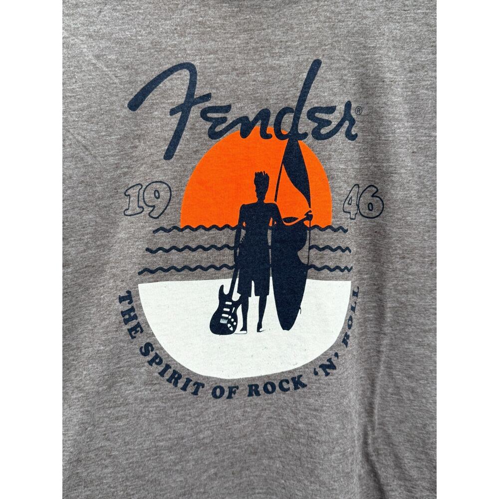 Fender Guitar Men's T-Shirt Sunset Rock Roll Olive Size 2XL New - Picture 2 of 5